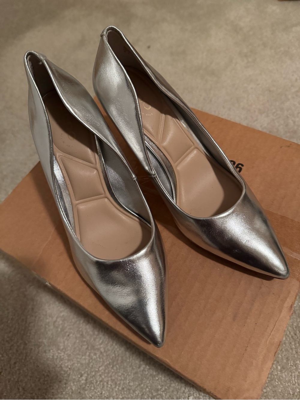 Aldo Silver Pointed-Toe Pumps
